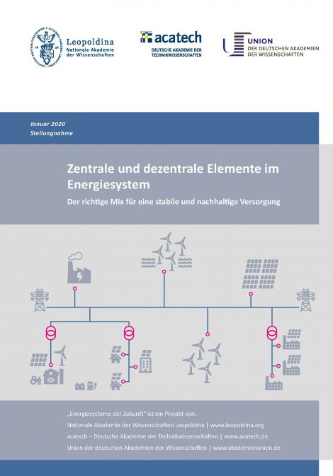 Titelbild der Publikation "Zentrale und dezentrale Elemente im Energiesystem"