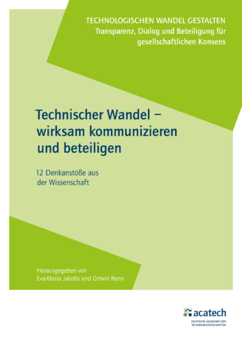 Cover der Publikation Technologischer Wandel – wirksam kommunizieren und beteiligen
