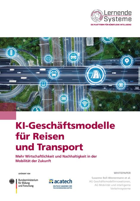 Titelbild der Publikation "KI-Geschäftsmodelle für Reisen und Transport"