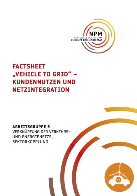 Titelbild zur Publikation "Factsheet „Vehicle to Grid“"