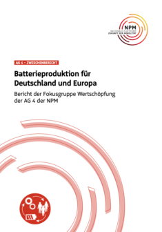 Titelbild der Publikation "Batterieproduktion für Deutschland und Europa"