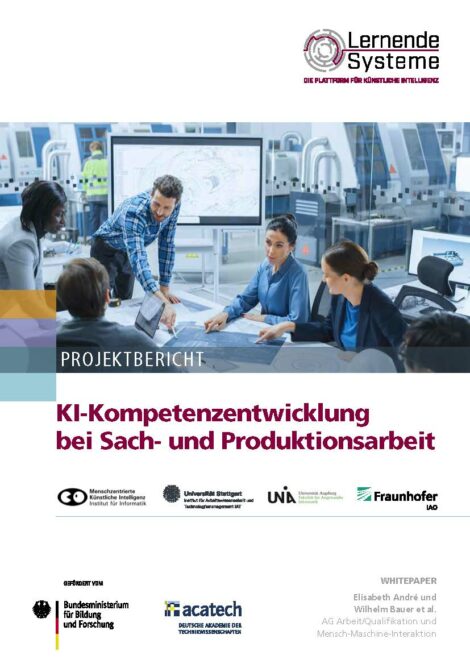 Titelbild der Publikation KI-Kompetenzentwicklung bei Sach- und Produktionsarbeit