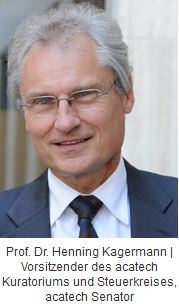 Ein Porträtfoto von Prof. Dr. Henning Kagermann | Vorsitzender des acatech Kuratoriums und Steuerkreises, acatech Senator
