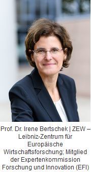 Ein Porträtfoto von Prof. Dr. Irene Bertschek | ZEW – Leibniz-Zentrum für Europäische Wirtschaftsforschung; Mitglied der Expertenkommission Forschung und Innovation (EFI)