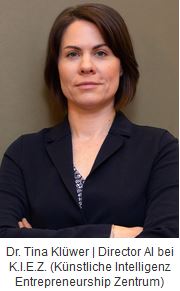 Ein Porträtfoto von Dr. Tina Klüwer | Director AI bei K.I.E.Z. (Künstliche Intelligenz Entrepreneurship Zentrum)