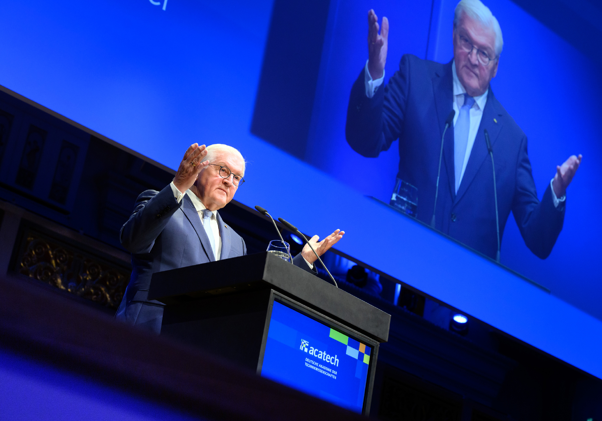 Bundespräsident Frank-Walter Steinmeier spricht auf der acatech Festveranstaltung 2023.