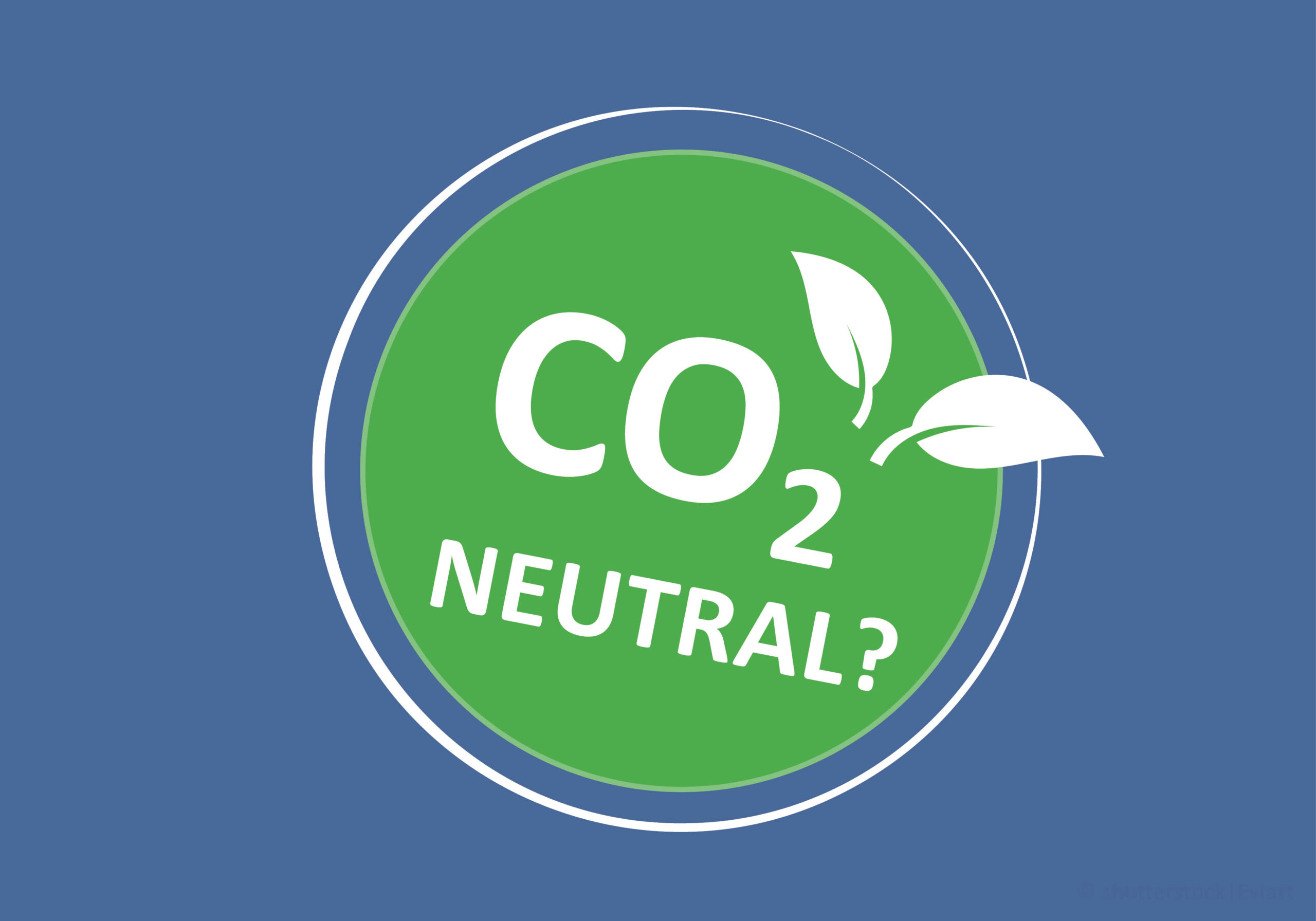 Schmuckbild "Greenwashing oder Klimaretter?" zeigt ein Logo mit dem Text: CO2-neutral?